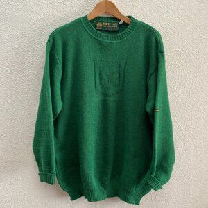 VTG Blarney Castle Pure New Wool Irish Knitwear Ireland Crew Neck Sweater XL